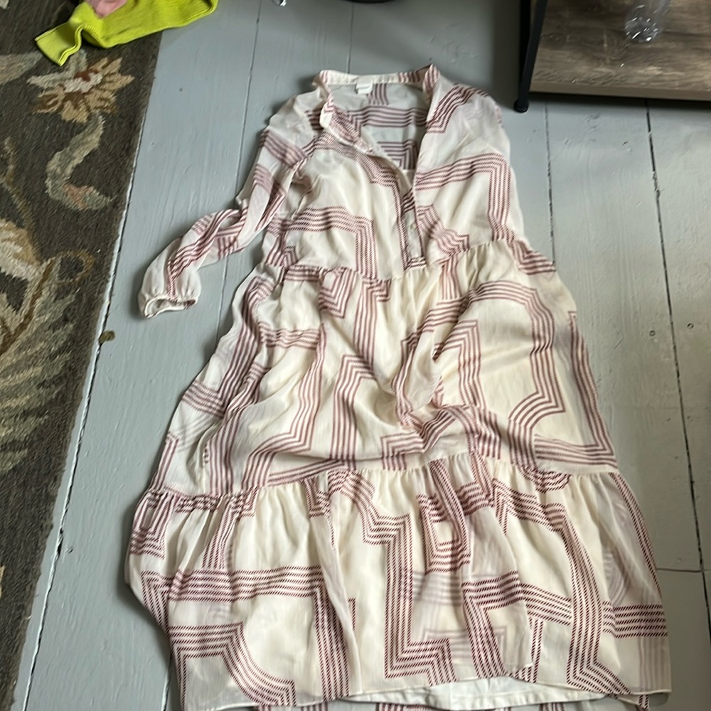 Tan and maroon maxi dress